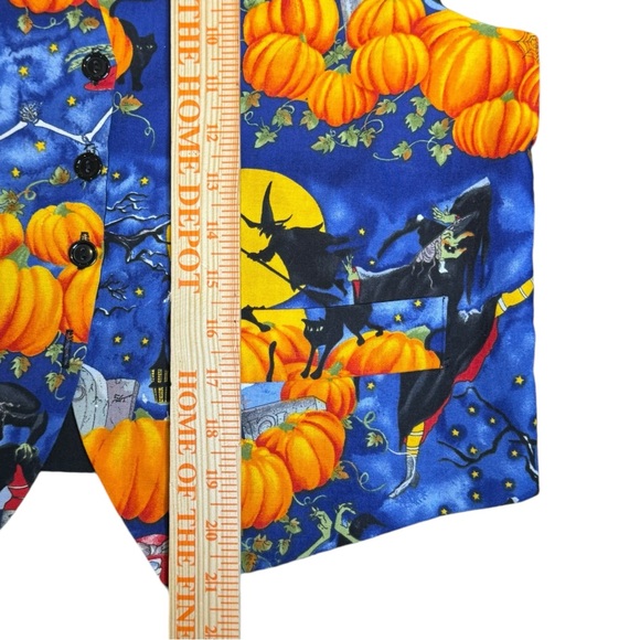 VTG Saddle River Halloween Print Spooky Vest Size Medium Petite - Picture 4 of 5